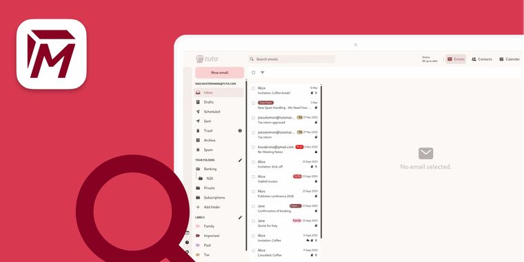 Tuta adds faster email search, label improvements, and calendar time zones for events