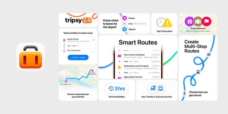 Tripsy 3.9 adds smart routes, multi-stop travel planning, saved addresses & timing alerts