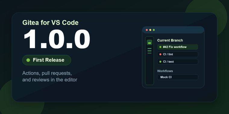 Gitea for VS Code 1.0.0 brings Actions and PR reviews