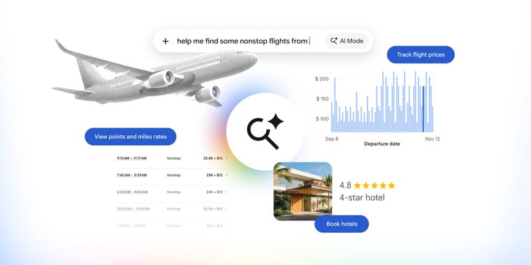 Google's AI Mode can now track flight prices, book hotels, and see cost in miles or points