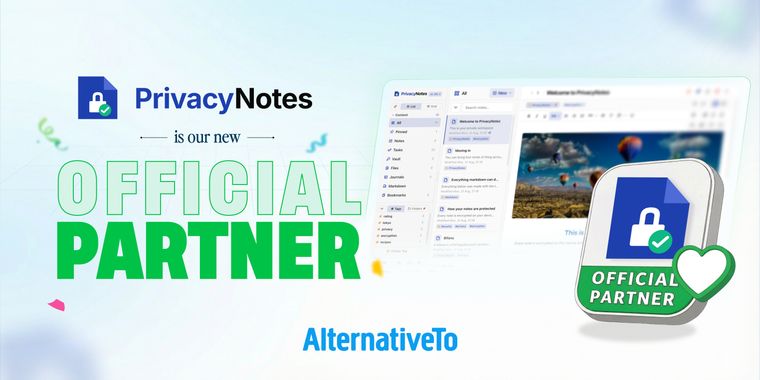 AlternativeTo welcomes PrivacyNotes as our new official partner!