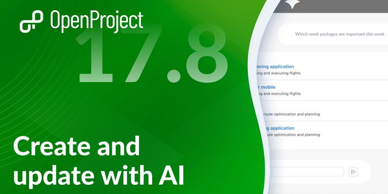 OpenProject 17.8 expands previously introduced MCP server to create & manage work packages