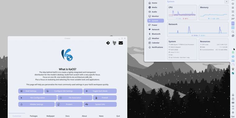 KaOS stable ISO switches fully to Dinit and Noctalia