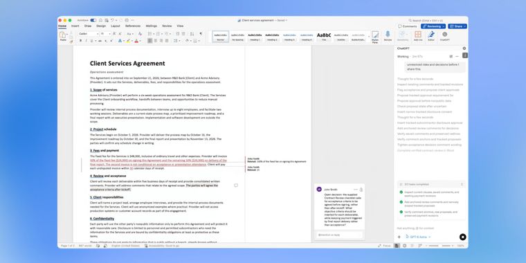 ChatGPT comes to Microsoft Word with drafting and edits