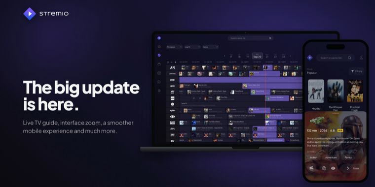 Stremio brings live TV guide, interface zoom, enhanced video player and Windows VLC option