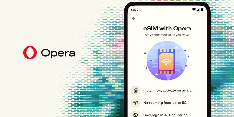 Opera for Android adds travel eSIMs and 3GB free data