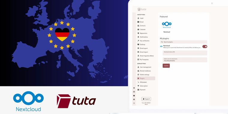 Encrypted email & calendar app Tuta now available as a plugin in the Nextcloud App Store