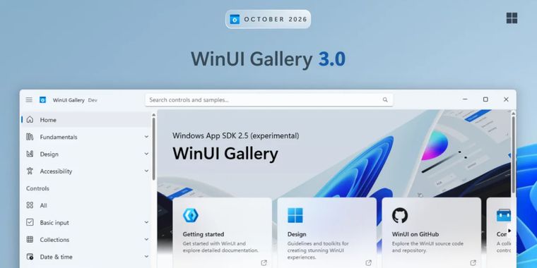 WinUI Gallery 3.0 brings inking, charts and TableView samples