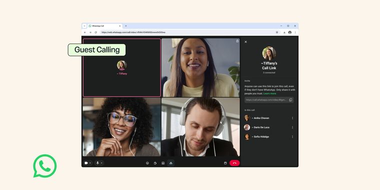 You can now invite anyone to join a WhatsApp call, whether they have an account or not