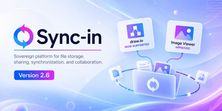 Sync-in 2.6 brings draw.io integration, a redesigned image viewer and unified search modes
