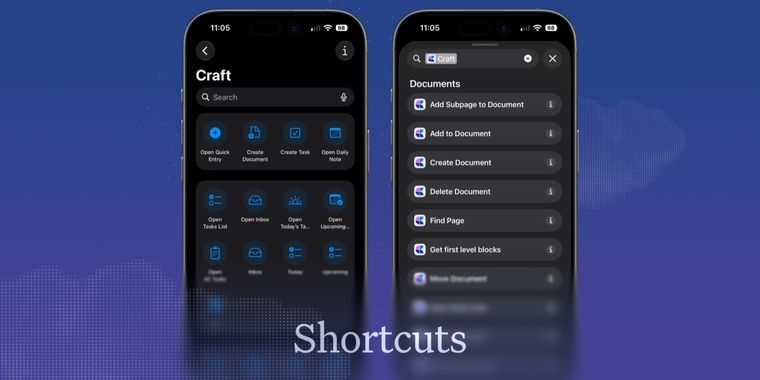 Craft Plus adds 10 Spaces with new Shortcuts and widgets