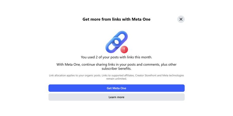 You must now pay a subscription to post more than two links a month on your Facebook page