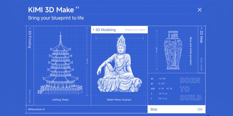 Moonshot launches Kimi K3.1 Pro with 1M-token and 3D modeling
