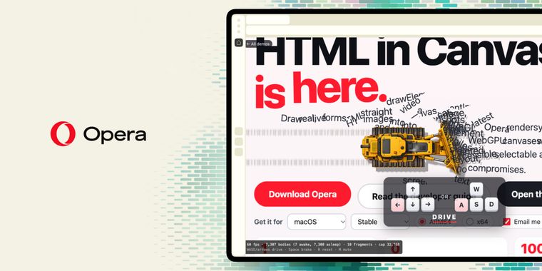 Opera GX adds interactive HTML-in-Canvas for 3D web scenes