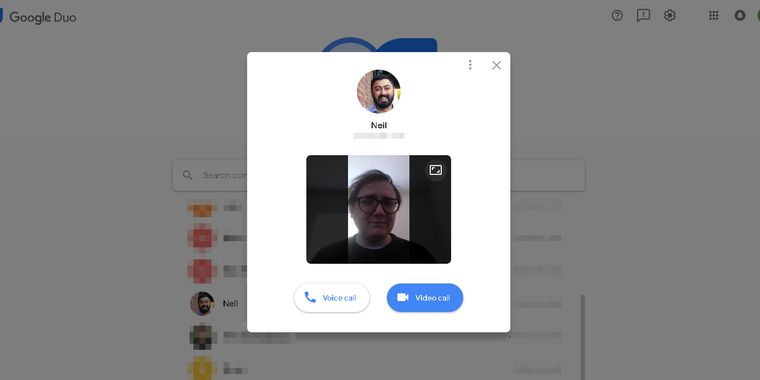 Google Duo is now available via the web on desktops
