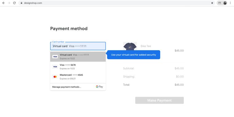 Google Chrome will natively support virtual credit cards for additional online payment security
