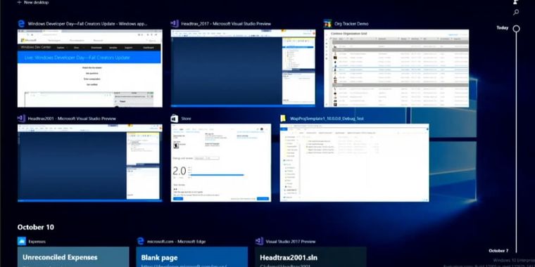 Windows 10 Spring Creators Update will implement Windows Timeline and more