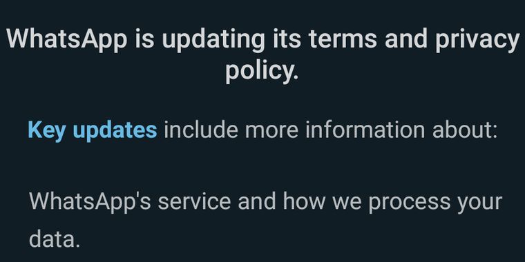WhatsApp users that don't agree to its new terms will have their accounts eventually deleted