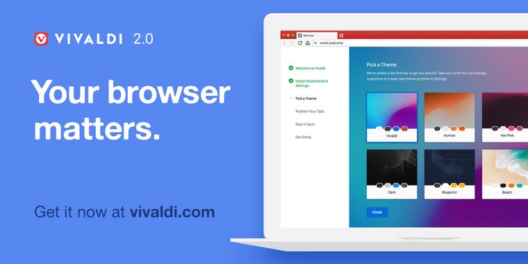 Vivaldi releases version 2.0 of its web browser