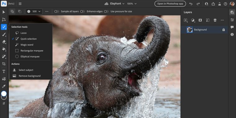 Adobe making the web based version of Photoshop free to use with a freemium model