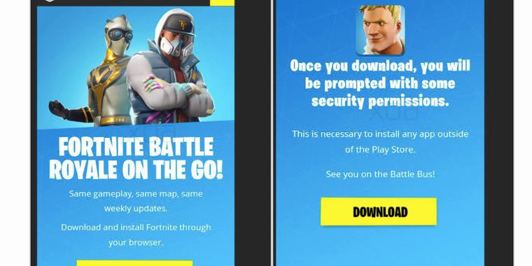The Android release of Fortnite will not use the Google Play Store