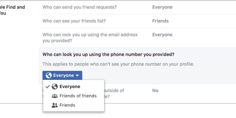 Facebook allows anyone to look up users based on their 2FA phone number