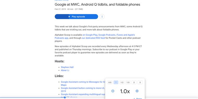 Google Podcasts will soon support playback and download directly from Google Search results