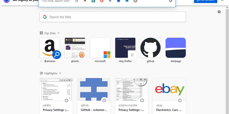 Mozilla showcases new address bar functionality, now available in Nightly builds