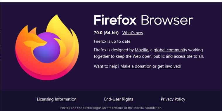 Version 70 of Firefox rolls out on its stable channel, features performance and security upgrades