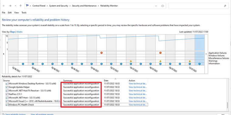 Opera web browser flooding Windows Reliability Monitor with entries