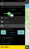 The application allows you to set your preferred requirements for the vehicle or cab driver.
