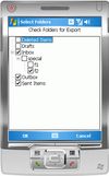 Select folders to export