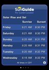 Default screen (for sunrise and sunset)