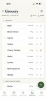 The grocery list, built from the plan and grouped by aisle
