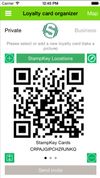 StampKey's loyalty card organizer with in-built QR code. You can add, edit, import/export or delete any card you like.