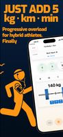 Hero screen: barbell workout player showing Back Squat at 140kg with set counters and plate visualizer