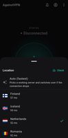 Choose a location, or let Auto mode pick a working server