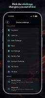 Challenge selection screen with multiple wake-up tasks, including Fog Maze, Tilt Maze, Math Challenge, Lights On, Random Taps, and more.