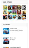 Home page - Most popular and Last added apps