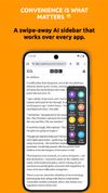 An overlay sidebar that you can access over app app that you choose using swipe and execute ai action without changing the screen.