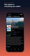 Full TMDB detail on everything in your library: synopsis, ratings, genres and
the complete cast.