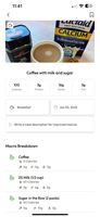 meal detail screen with each meal component broken out for easy editing. 