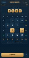 Put the missing number tiles back in their correct positions.