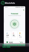 One-tap protection with real-time stats