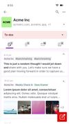 A company page showing associated notes, attachments, emails, contacts, to-dos, and meetings.