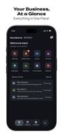 Home screen: booking, clients, services, statistics and recent activity in one place
