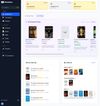 Dashboard with recent activity and shelves