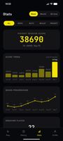 Stats screen - analyse your stats week-to-week or month-to-month for the different game modes