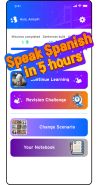 A combination of flashcards, challenges and games.