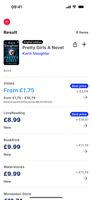 Scan or search a book and see every price for that exact edition, cheapest first: here a second-hand copy on Vinted from £1.75, against £8.99–£9.99 new.